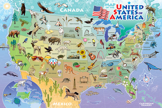 Map of the USA 48pc Floor Puzzle