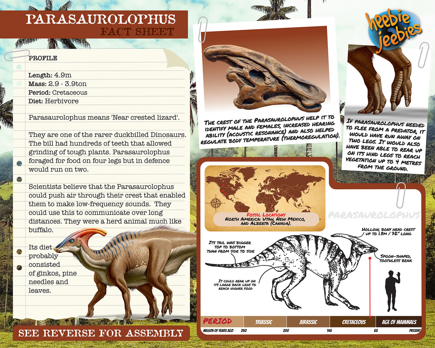 Parasaurolophus 3D Wood Modeling Kit