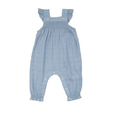 Soft Chambray Smocked Coverall