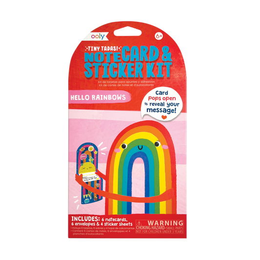 Tiny Tadas! Note Card & Sticker Set - Hello Rainbows