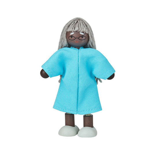 Grandmother Wood Doll - Dark Skin Tone