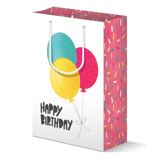 Happy Birthday Colorful Balloons All Ages | Luxury Gift Bag