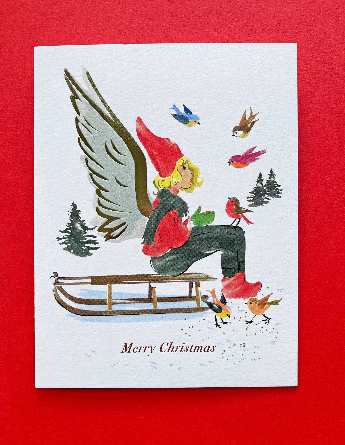 Sled Angel Christmas - Foil Card: Single