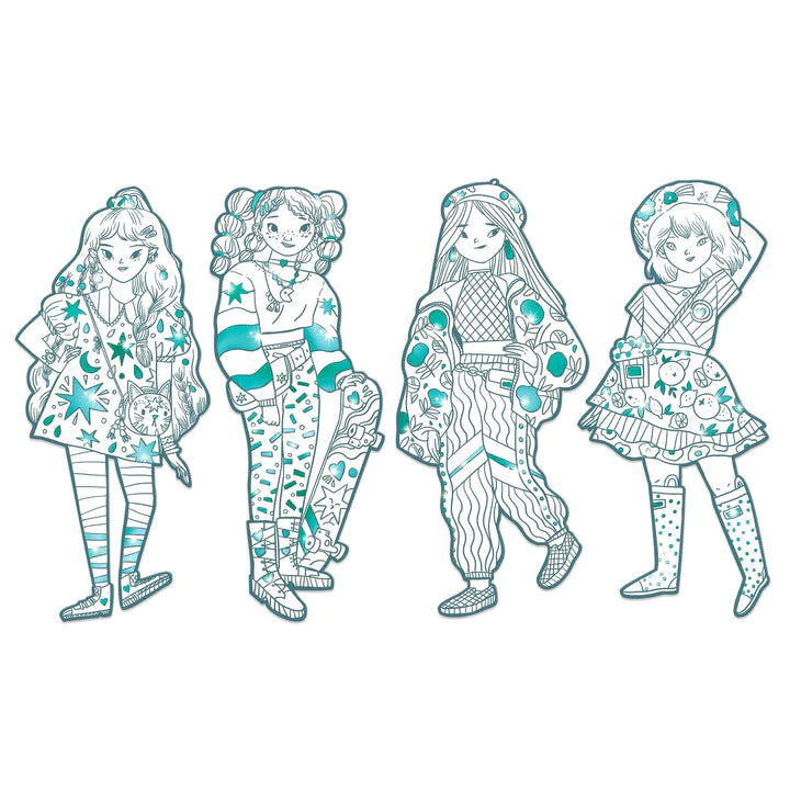 Demoiselles Sillhouette Coloring Dolls