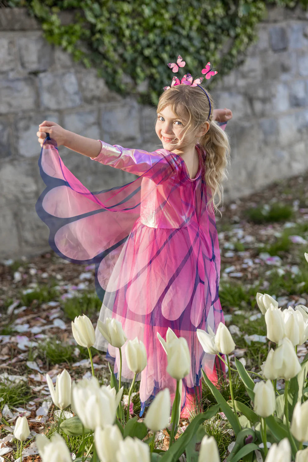 Butterfly Twirl Dress with Wings, Pink