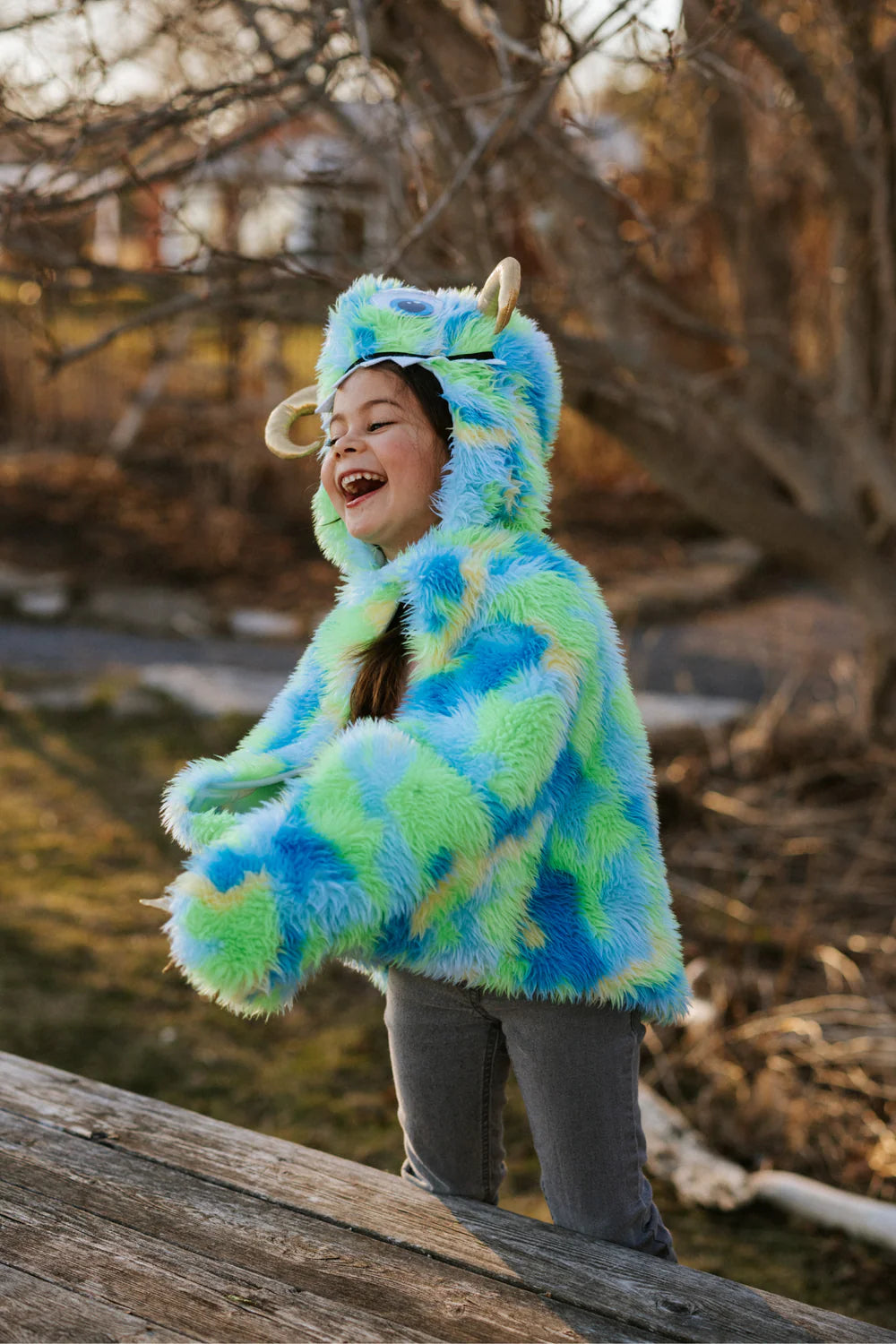 Swampy The Monster Cape, Green/Blue, Size 4-6
