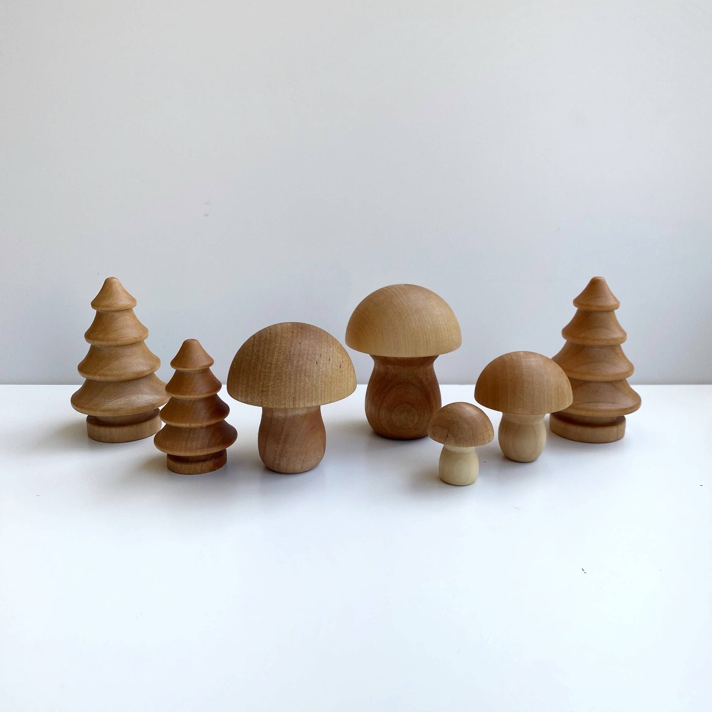 Forest Wood Mushroom Set | Tree Set Montessori Pretend Play: Finished