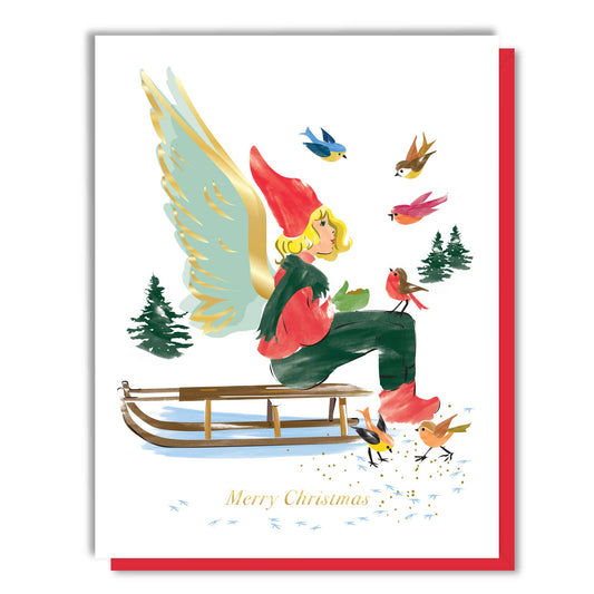 Sled Angel Christmas - Foil Card: Single