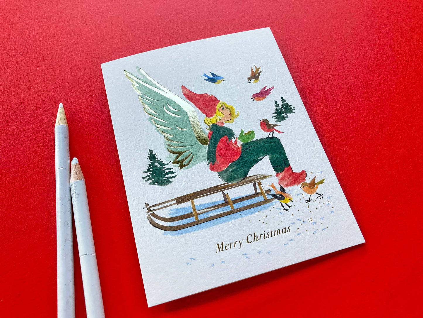 Sled Angel Christmas - Foil Card: Single