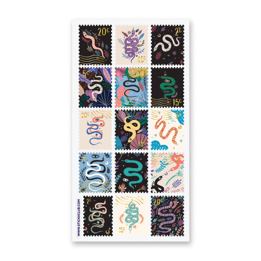 Serpent Stamps Sticker Sheet