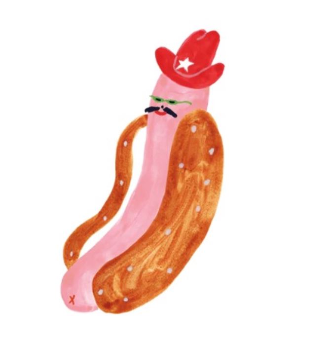 Cowboy Hotdog Tattoo Pair