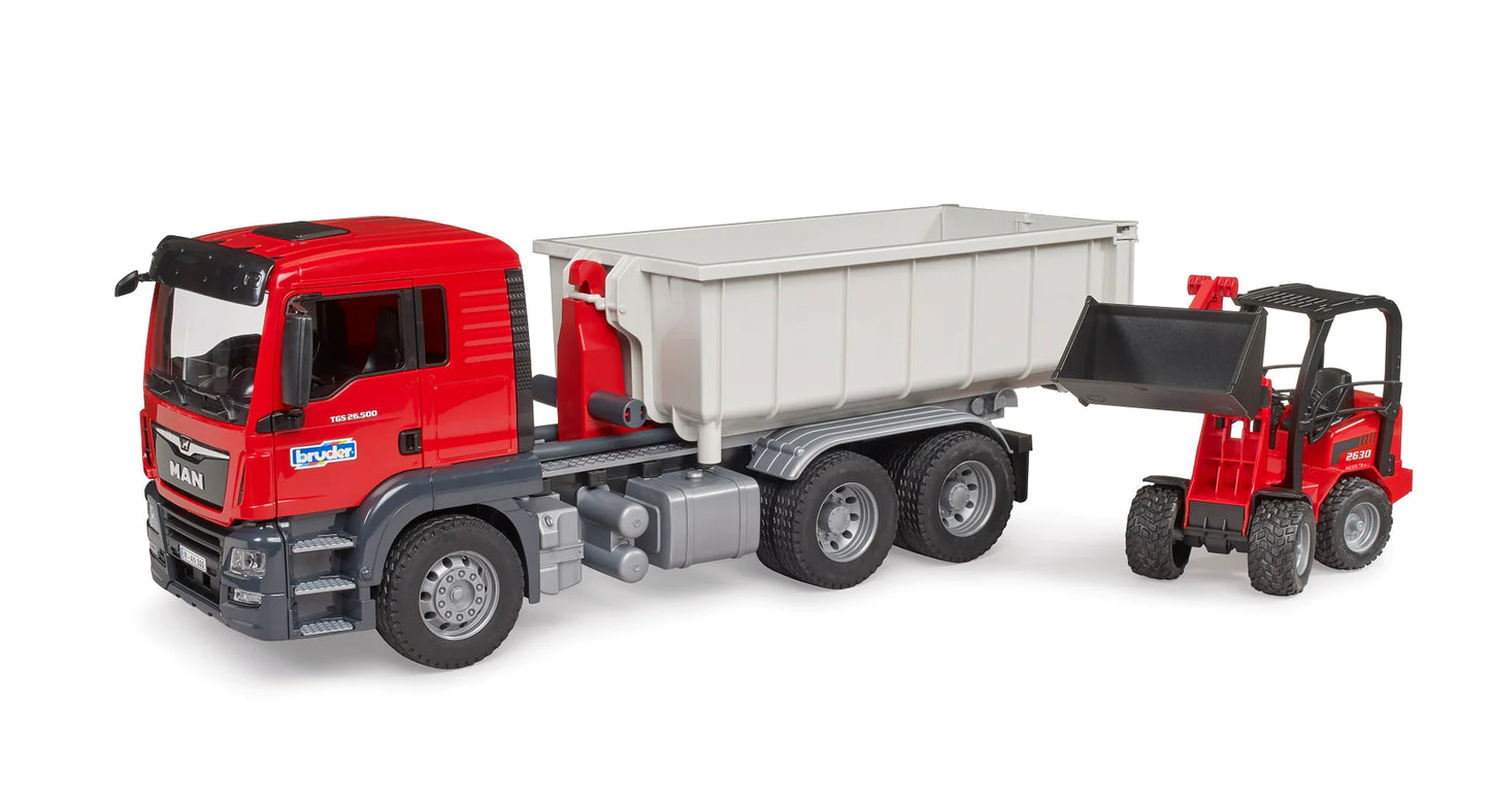 MAN TGS Truck w/Roll-Off-Container & Compact Loader