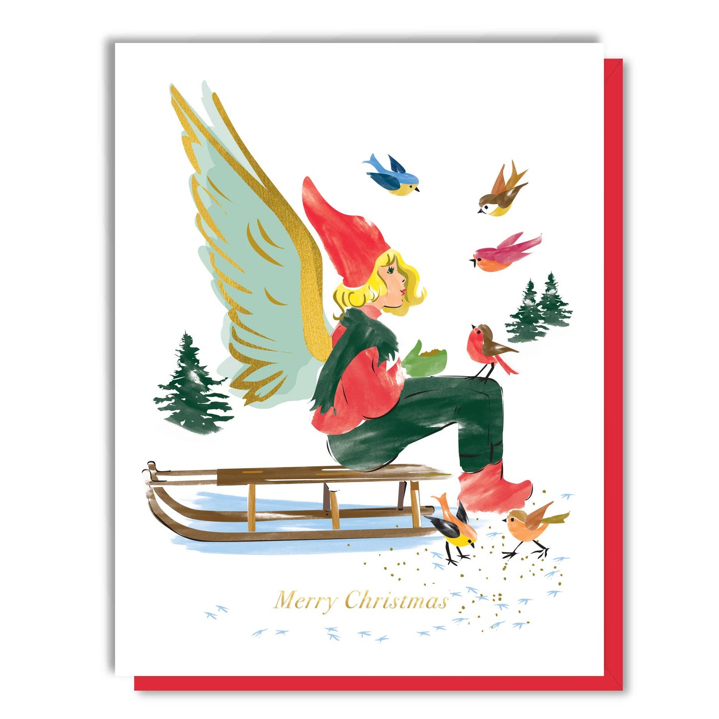 Sled Angel Christmas - Foil Card: Single