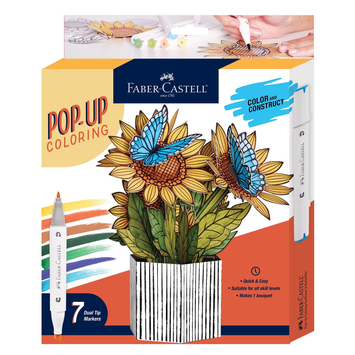 Pop-Up Coloring Sunflowers and Butterflies