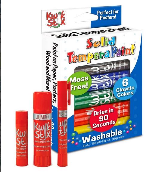 KwikStix Tempera Paint Sticks 6 Colors