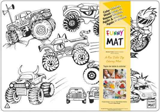 Monster Trucks Table Top Coloring Mat