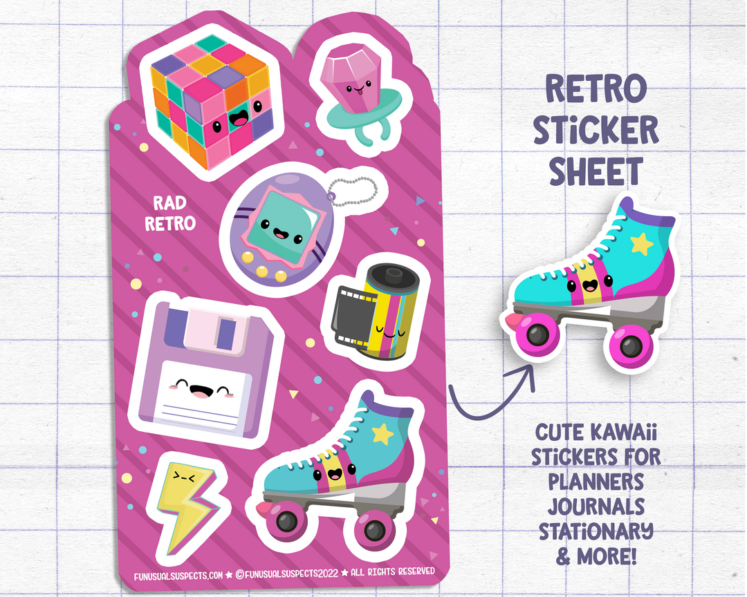 90's Retro Sticker Sheet