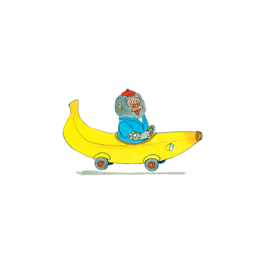 Richard Scarry Bananas Gorilla + Car Tattoo Pair