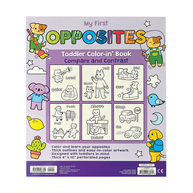 My First Opposites Toddler Color-In Book