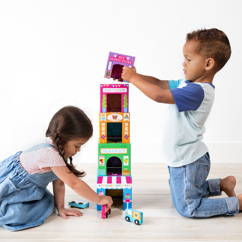 Stackables Nesting Boxes Rainbow Town