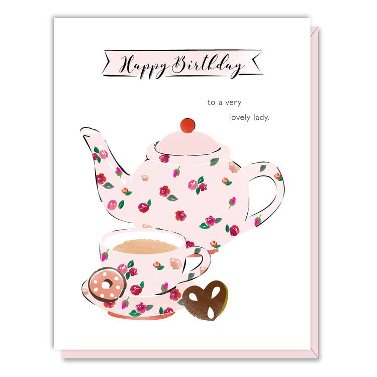 Tea Set Birthday Card