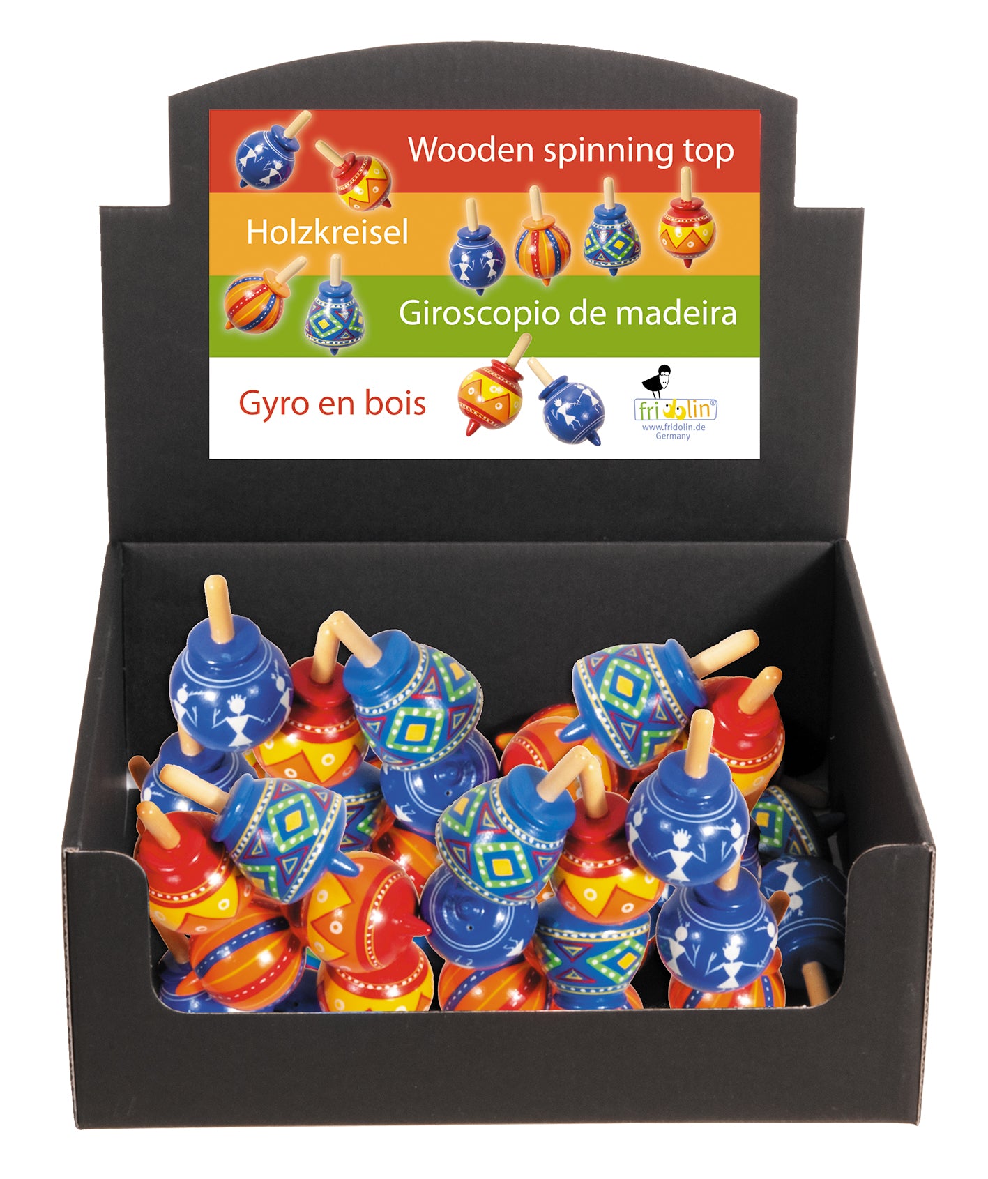 Colorful Wooden Spinning Tops