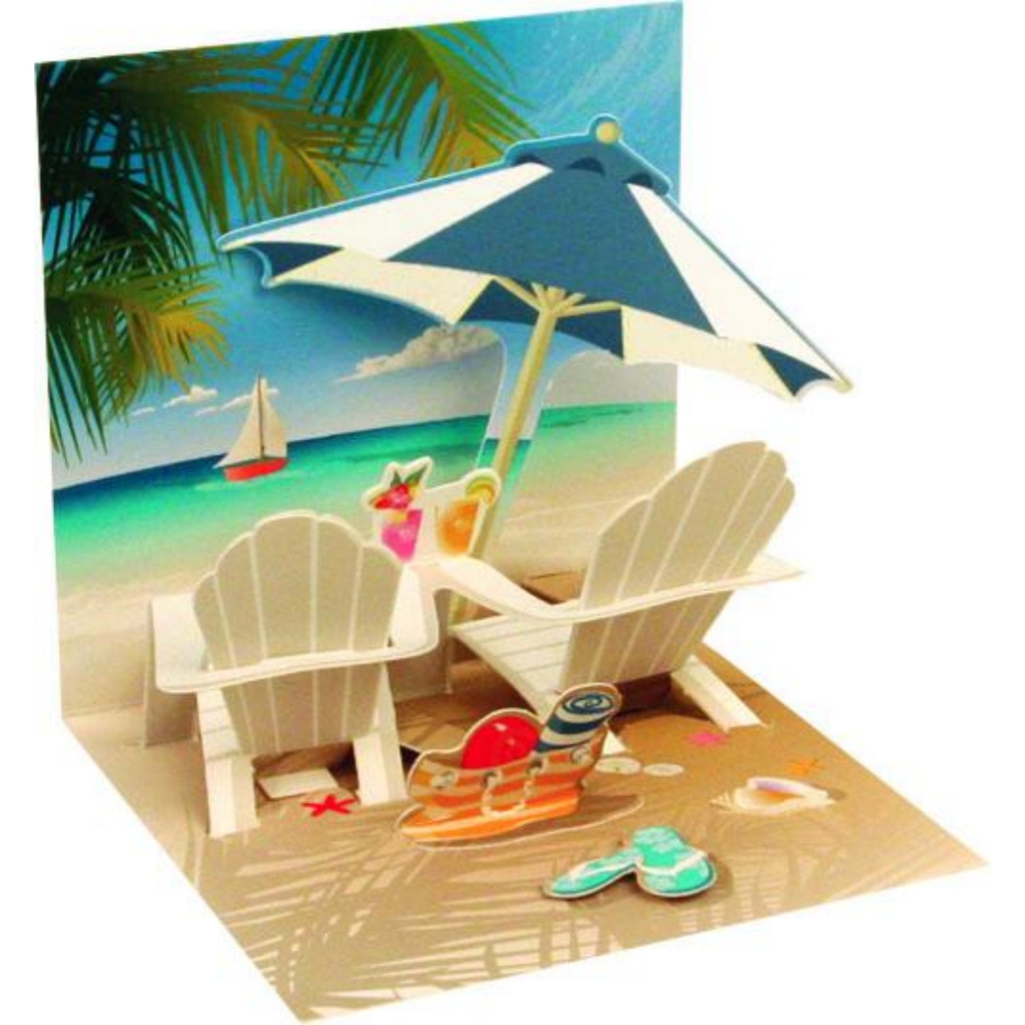 Tropical Beach Chair Mini Pop-Up Card