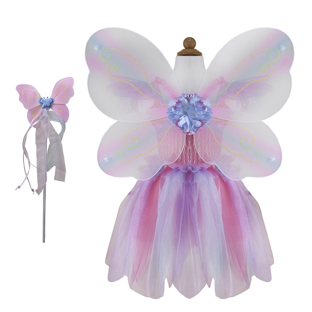 Pink Butterfly Dress with Wings & Wand