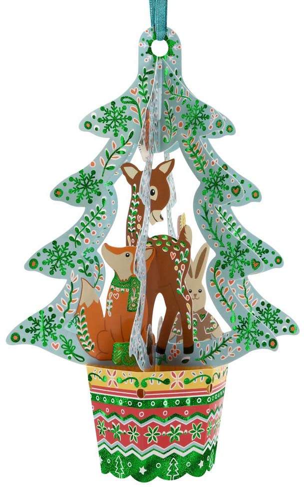 Bauble Woodland Animals Tree Card/Ornament