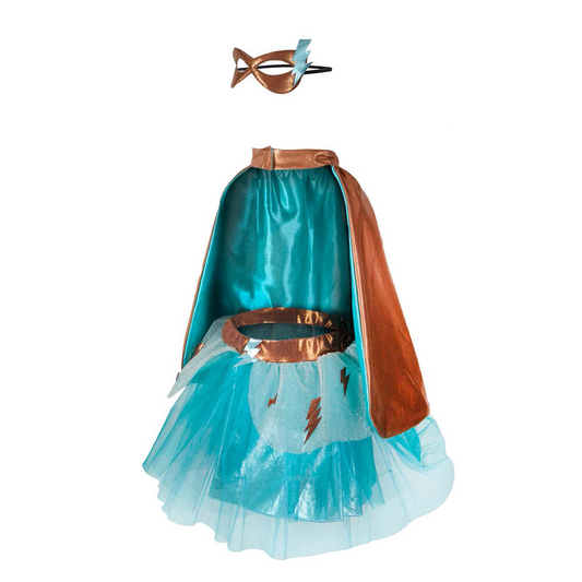 Super-Duper Hero Teal Tutu, Cape & Mask Set