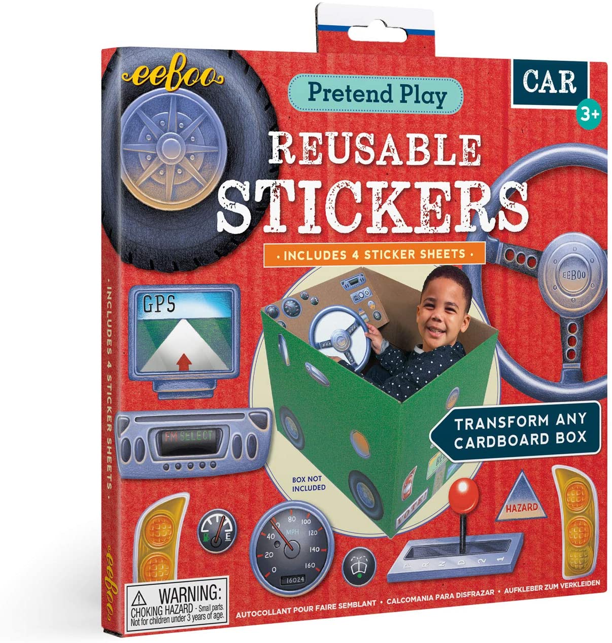 Pretend Play Reusable Stickers Car
