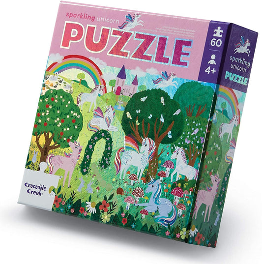 60pc Foil Puzzle-Sparkling Unicorn