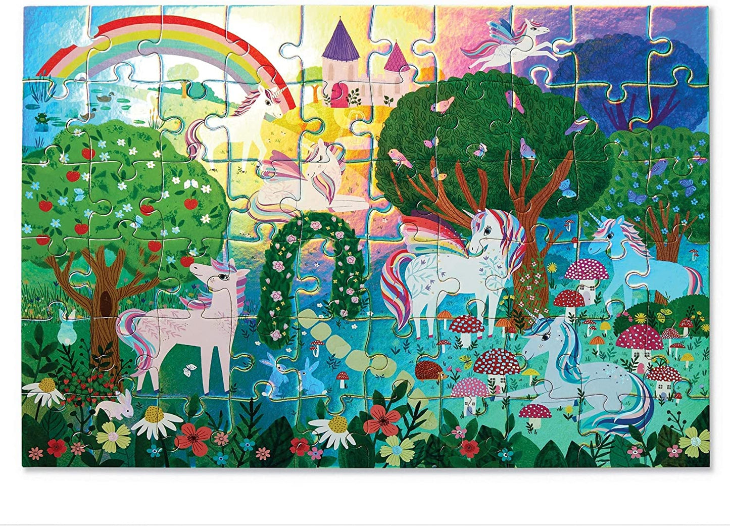 60pc Foil Puzzle-Sparkling Unicorn