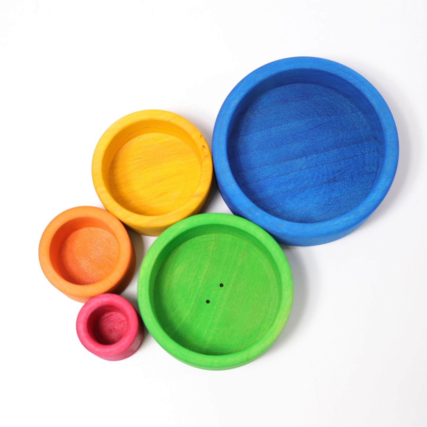 Grimm's Wooden Colorful Blue Nesting Bowls