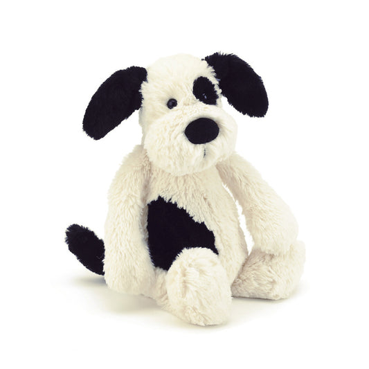 Bashful Black & Cream Puppy Small 7" Plush