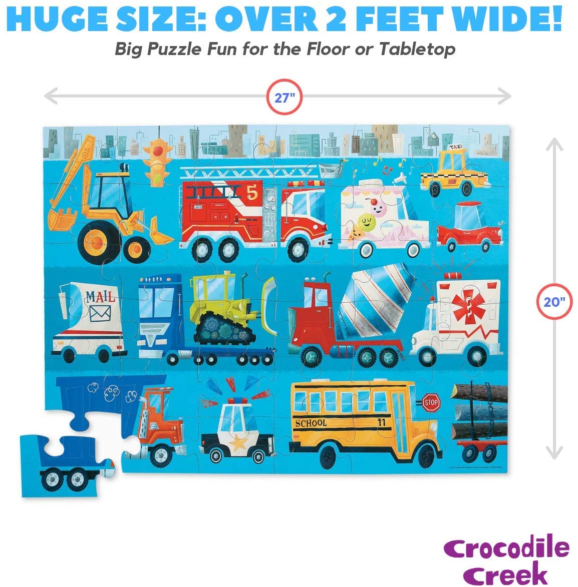 Crocodile Creek Vehicles 36 Piece Floor Puzzle