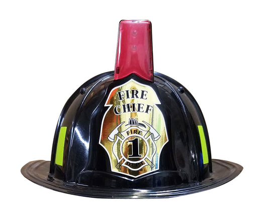 Black Firefighter Helmet with Siren & Light