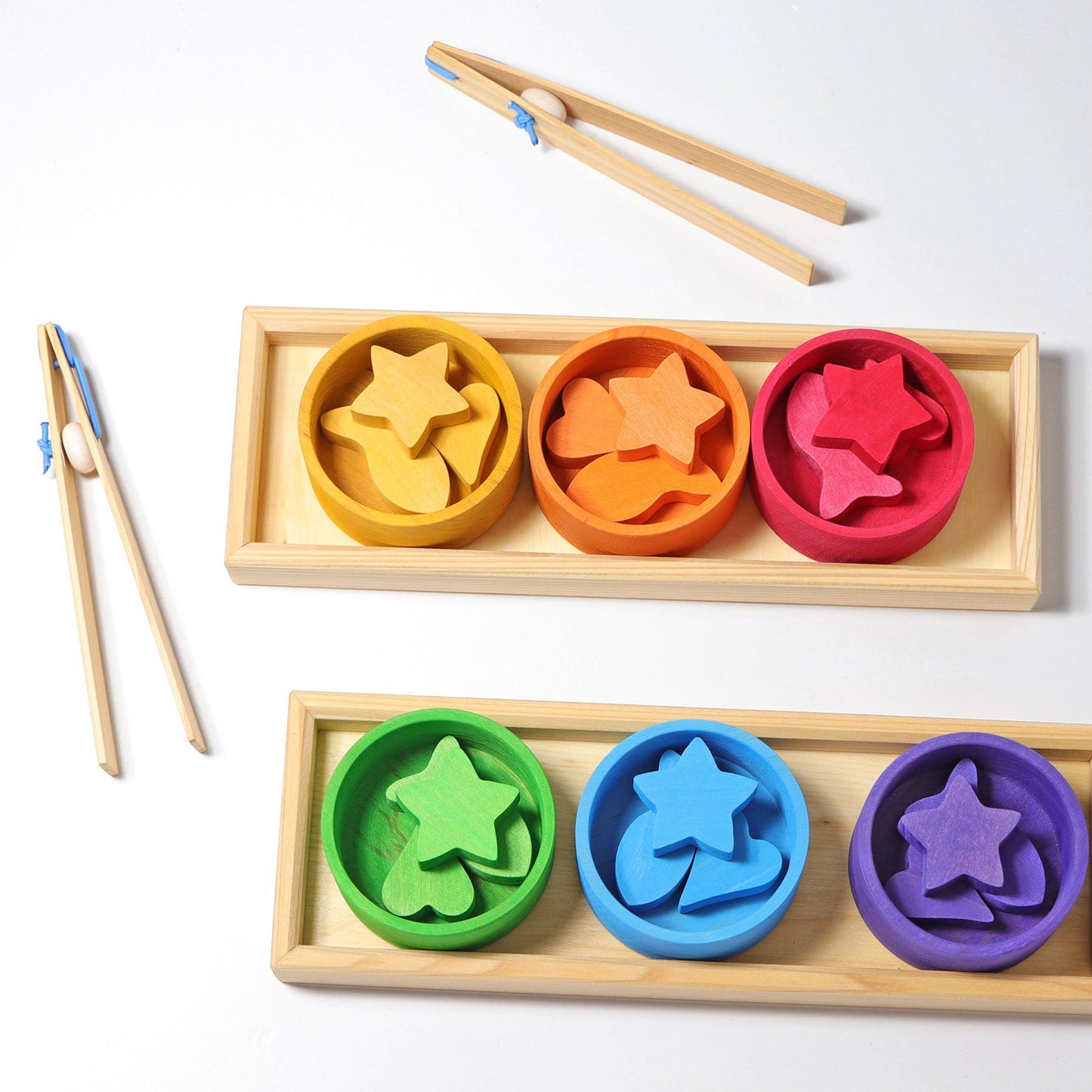 Grimm's Wooden Rainbow Bowls Sorting Game