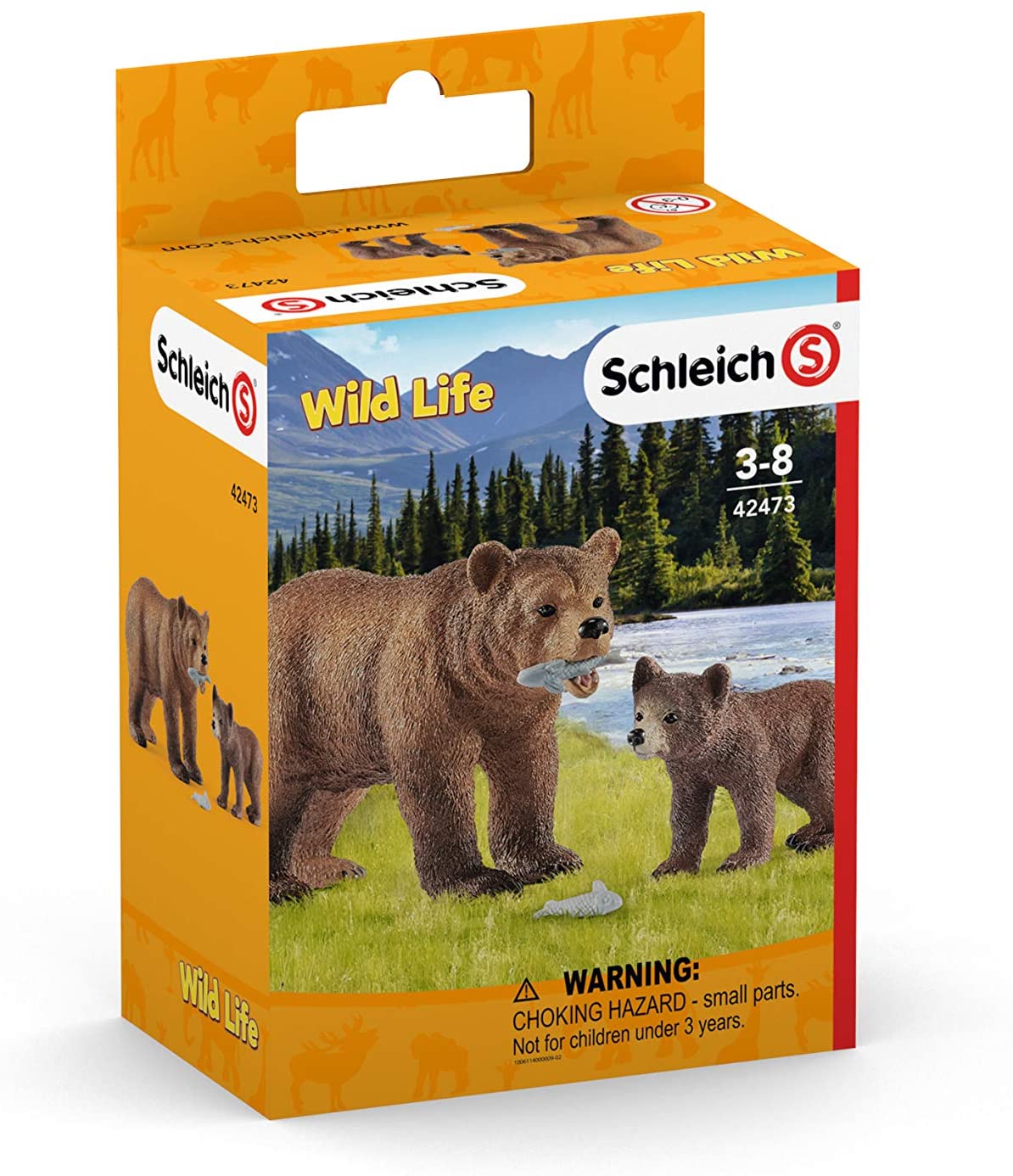 Grizzly Bear Mother and Cub Figure Set