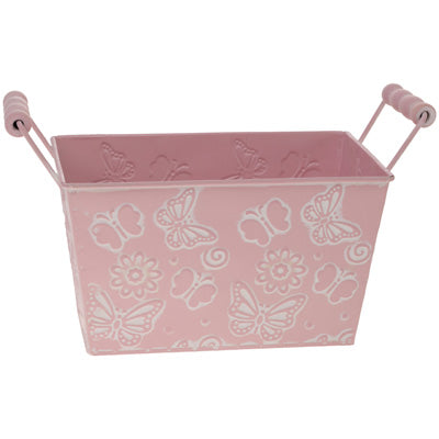 Pink Rectangular Butterfly Tin