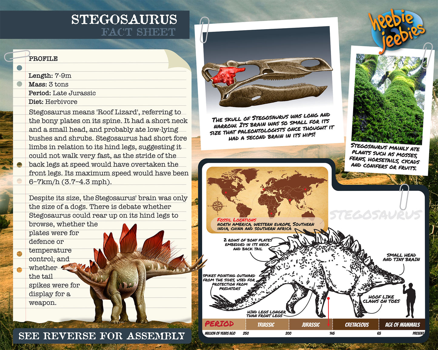 Stegosaurus 3D Wood Modeling Kit