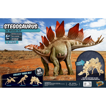 Stegosaurus Large 3D Wood Modeling Kit