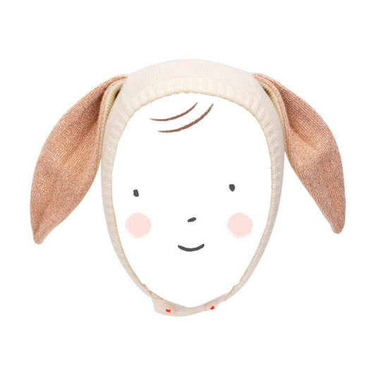 Peach Sparkle Bunny Baby Bonnet