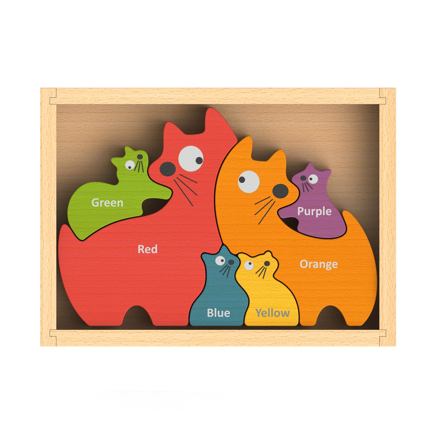 Cat Family Bilingual Color Puzzle