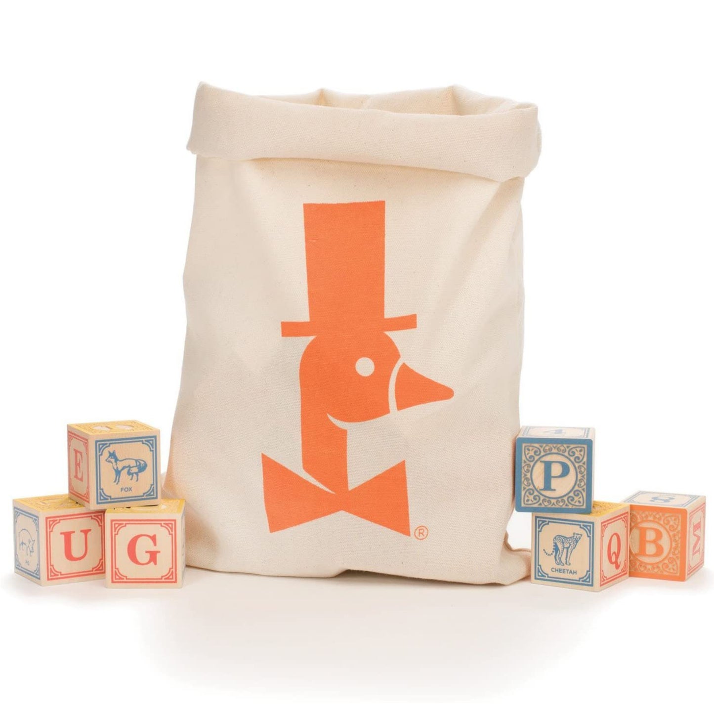Classic ABC Wooden Blocks with Canvas Bag