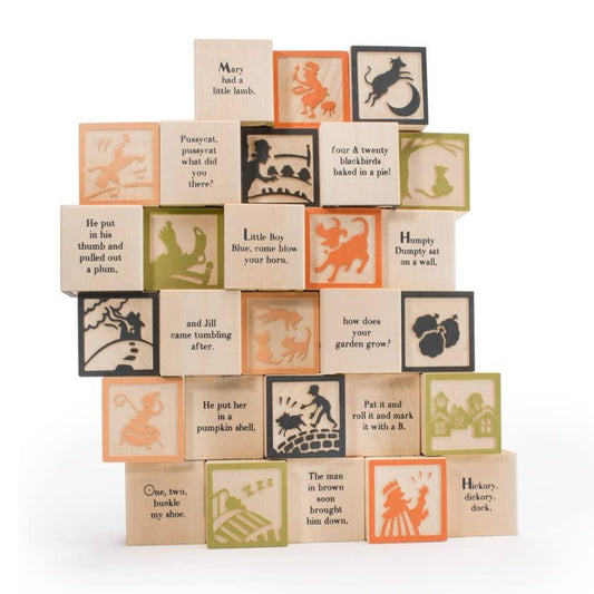 Nursery Rhyme Wooden Blocks, Set of 28