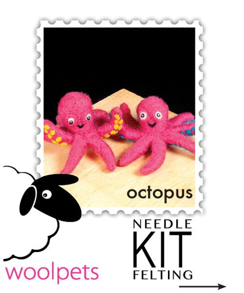 Octopus Needle Felting Kit - Easy