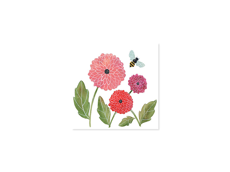 Dahlias and Bees Mini Pop-Up Card