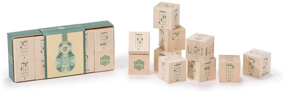 Ukulele Chord Cubes Wooden Blocks