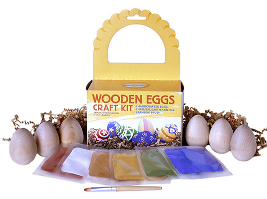 Natural Wooden Eggs Craft Kit - New Packaging